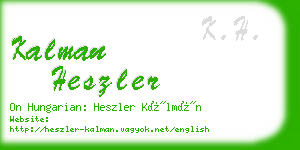 kalman heszler business card